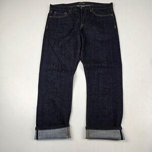Tom Ford Jeans Mens 36x30 Blue Slim Selvedge Denim Straight Leg Raw Made USA